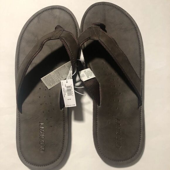 Brown Flip Flops Mens 12 13 Old Navy - Picture 1 of 5